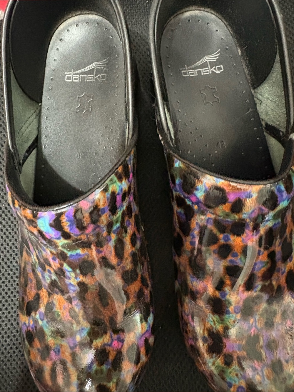 Dansko Women's Multicolor Leopard Patent Clog
